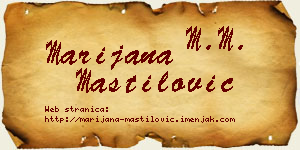 Marijana Mastilović vizit kartica
